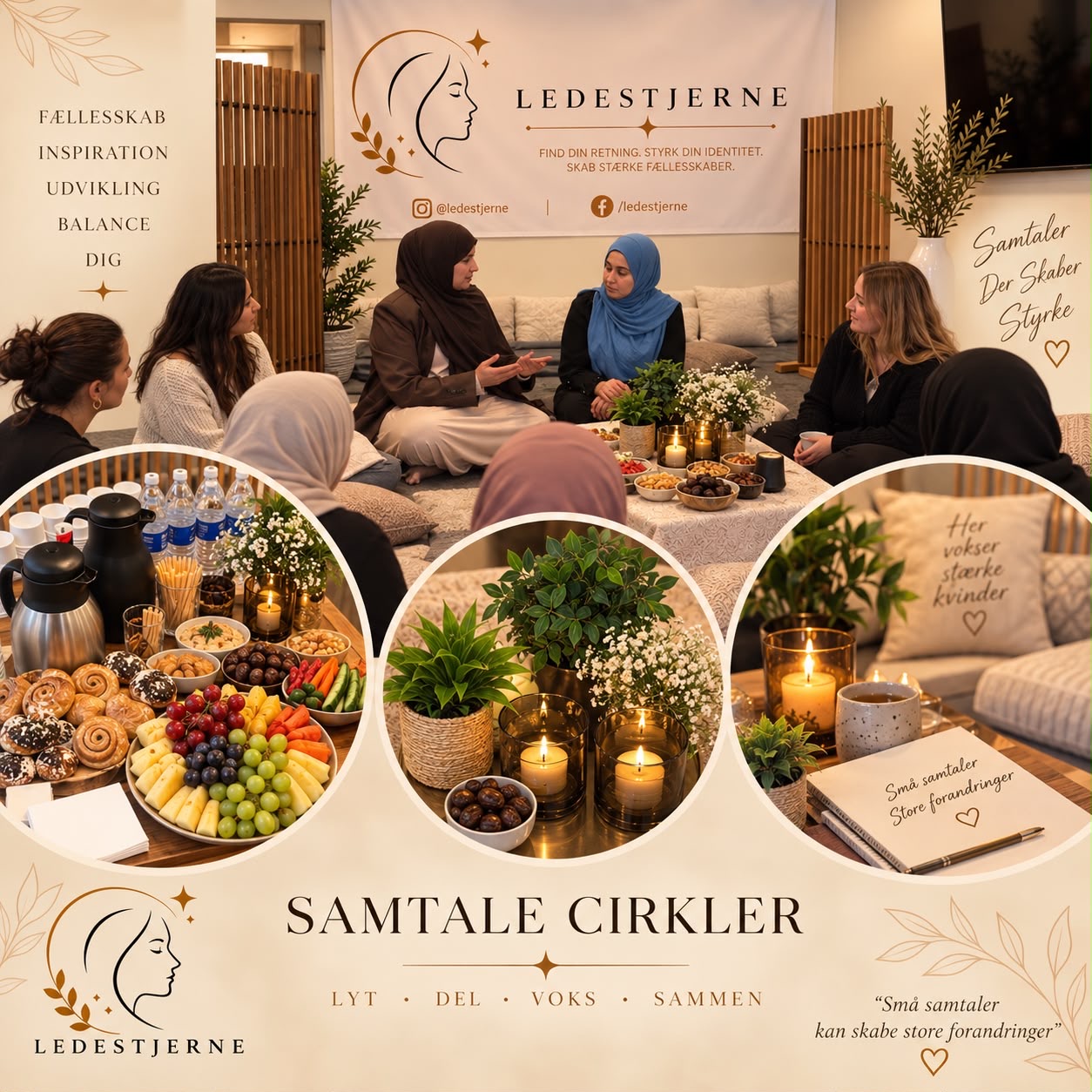 Samtalecirkel med kvinder i rundkreds